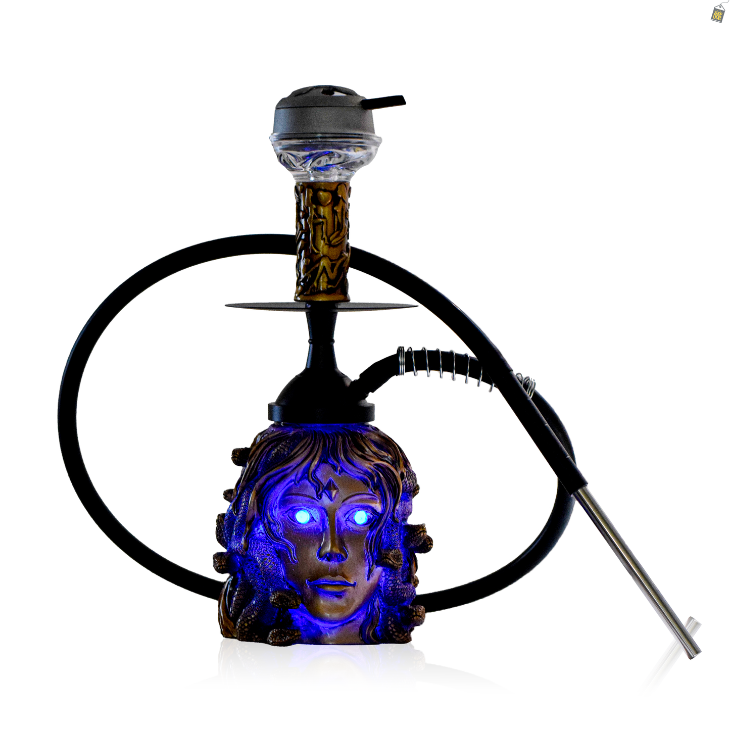 Medusa Hookah with LED Light - Rose Gold