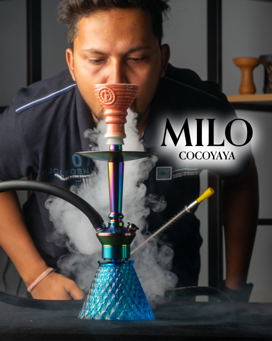 COCOYAYA Milo Hookah (Conquer Series) - Rainbow / Blue Base