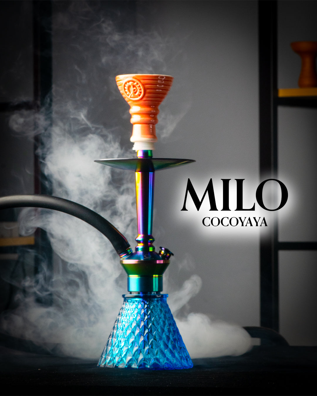 COCOYAYA Milo Hookah (Conquer Series) - Rainbow / Blue Base