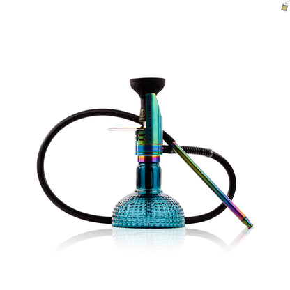 COCOYAYA Mini Ferro Hookah with Camel Bag - Rainbow Stem / Ocean Aura Base
