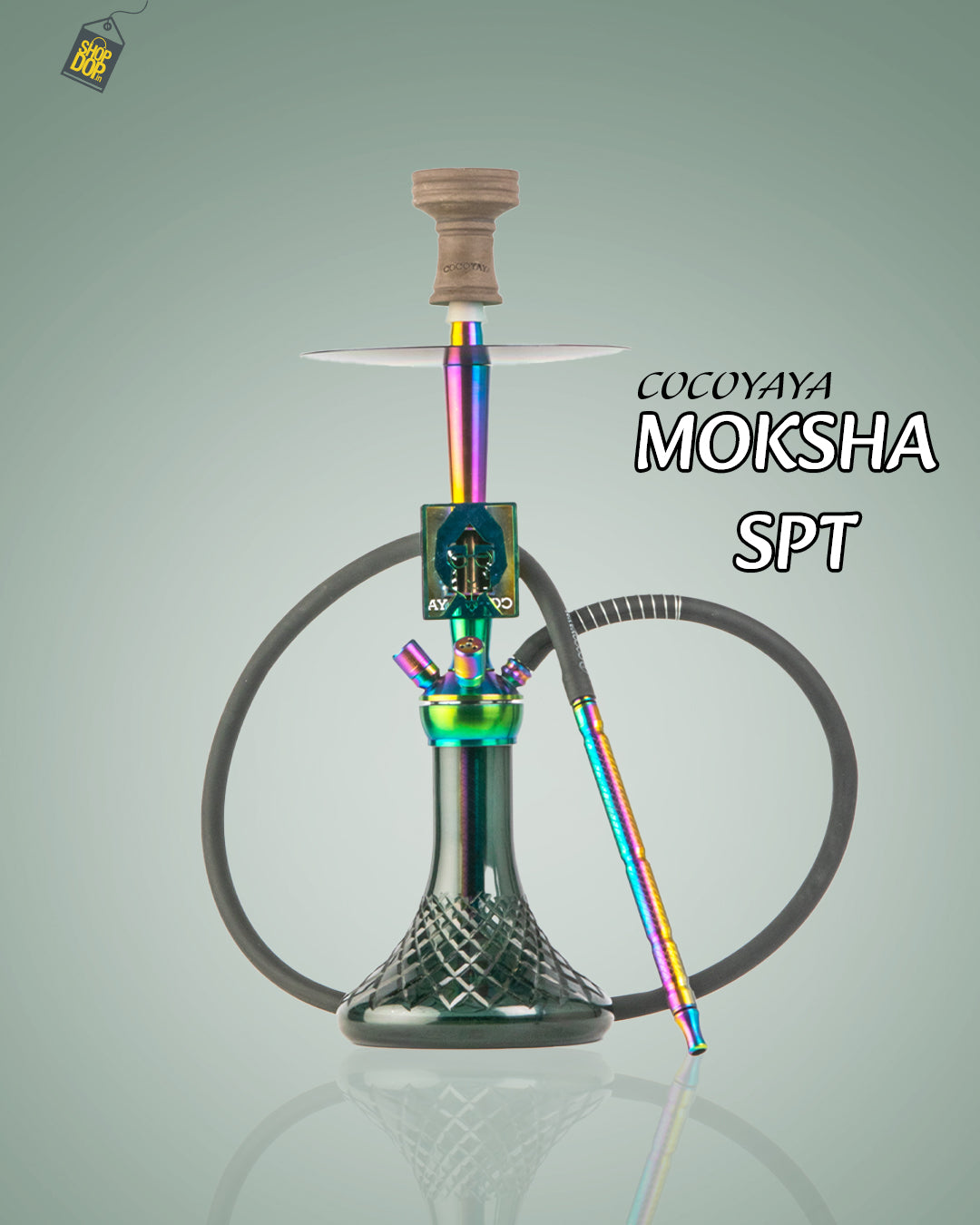 COCOYAYA Moksha SPT Hookah - Rainbow Stem / Green Base