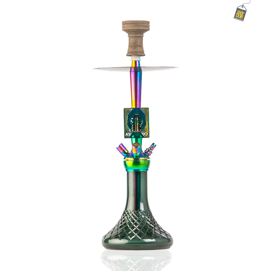 COCOYAYA Moksha SPT Hookah - Rainbow Stem / Green Base