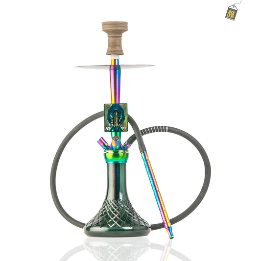 COCOYAYA Moksha SPT Hookah - Rainbow Stem / Green Base