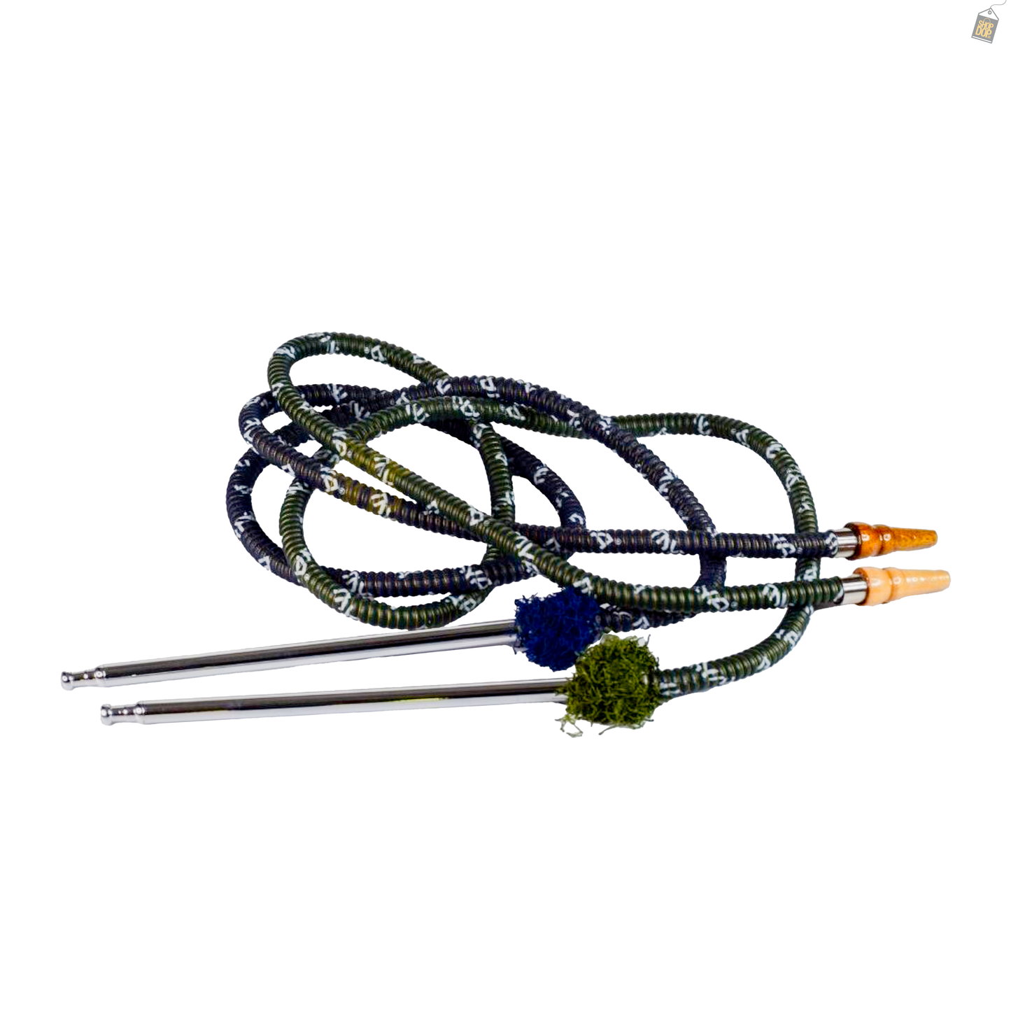 Mya Long Metal Handle Pipe / Hose - Black /Black Furr