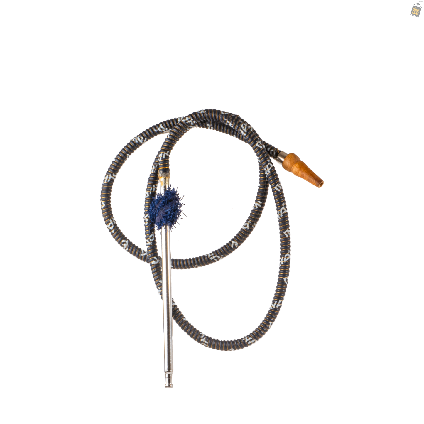 Mya Long Metal Handle Pipe / Hose - Black /Black Furr