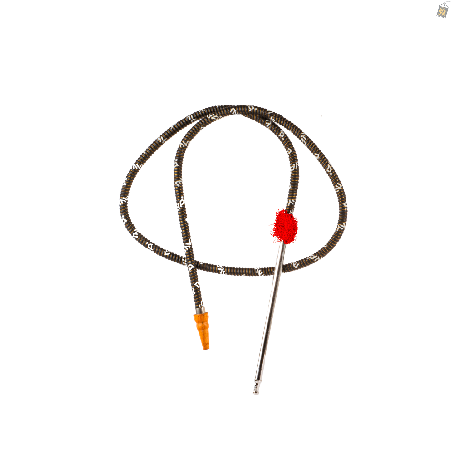 Mya Long Metal Handle Pipe / Hose - Black /Black Furr