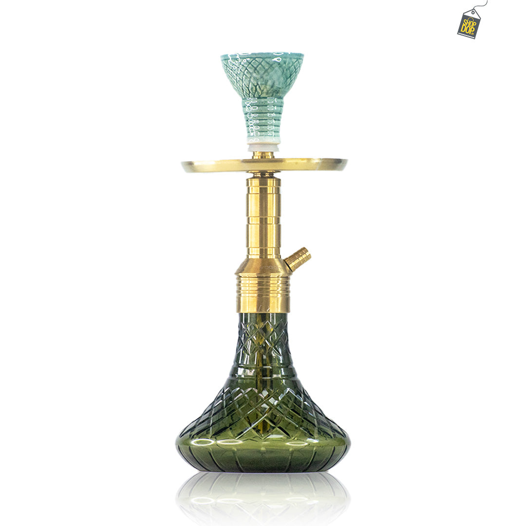 Noddy 007 Night Fire Hookah with Bag - Gold Stem / Black Base