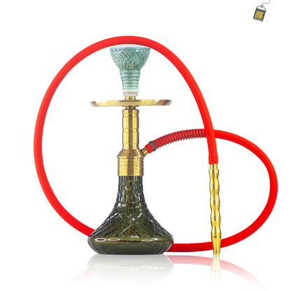 Noddy 007 Night Fire Hookah with Bag - Gold Stem / Black Base