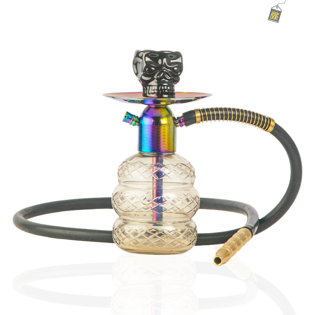 Noddy Hookah - Rainbow Stem / Grey Base