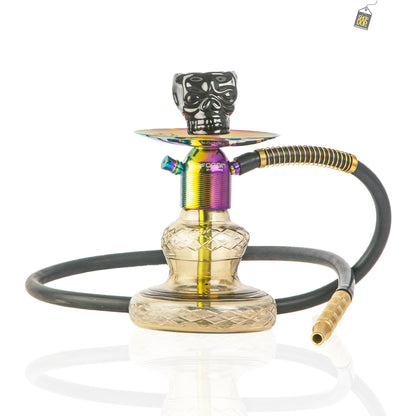 Noddy Hookah - Rainbow Stem / Grey Base