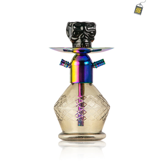 Noddy Hookah - Rainbow Stem / Grey Gem Base