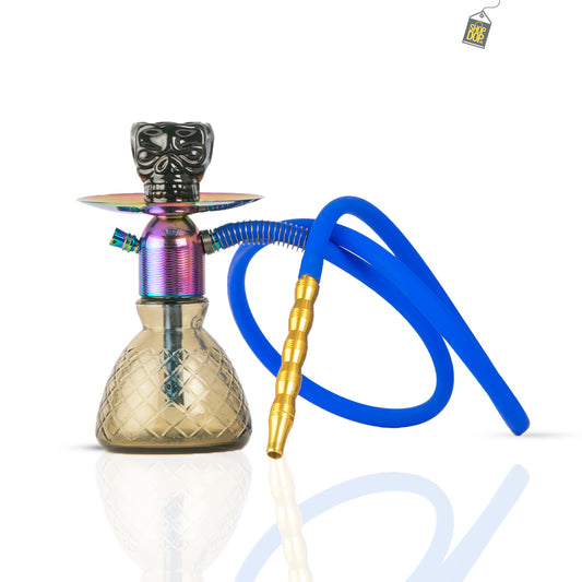 Noddy Hookah - Rainbow Stem / Grey Round Base