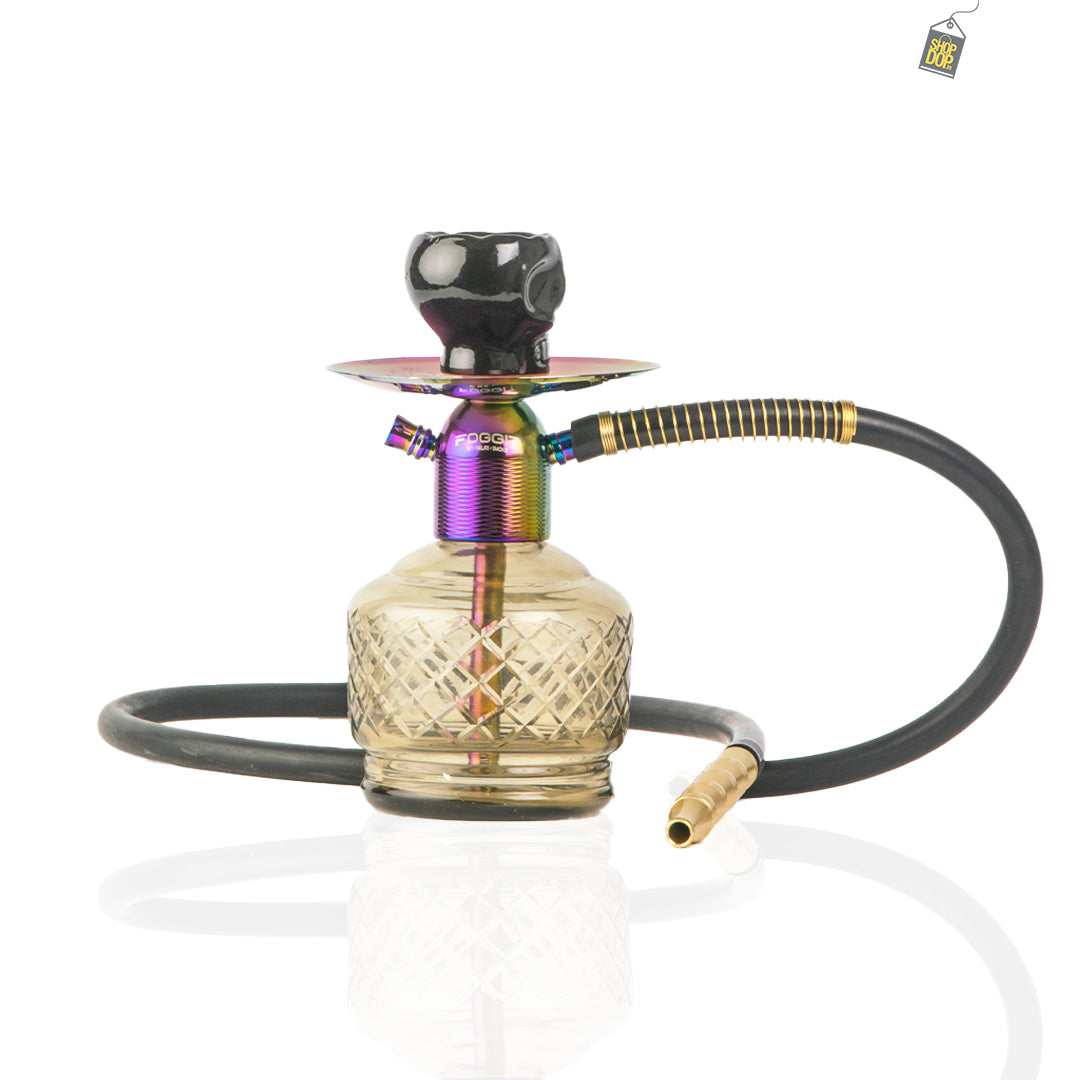 Noddy Hookah - Rainbow Stem / Grey Base