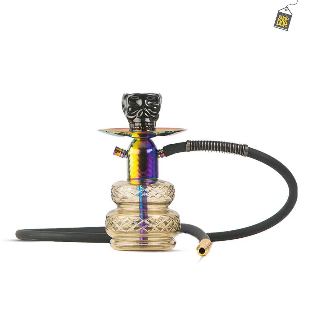 Noddy Hookah 2 Layer - Rainbow Stem / Grey Base