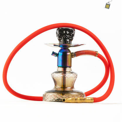 Noddy Hookah - Rainbow Stem / Grey Carafe Base