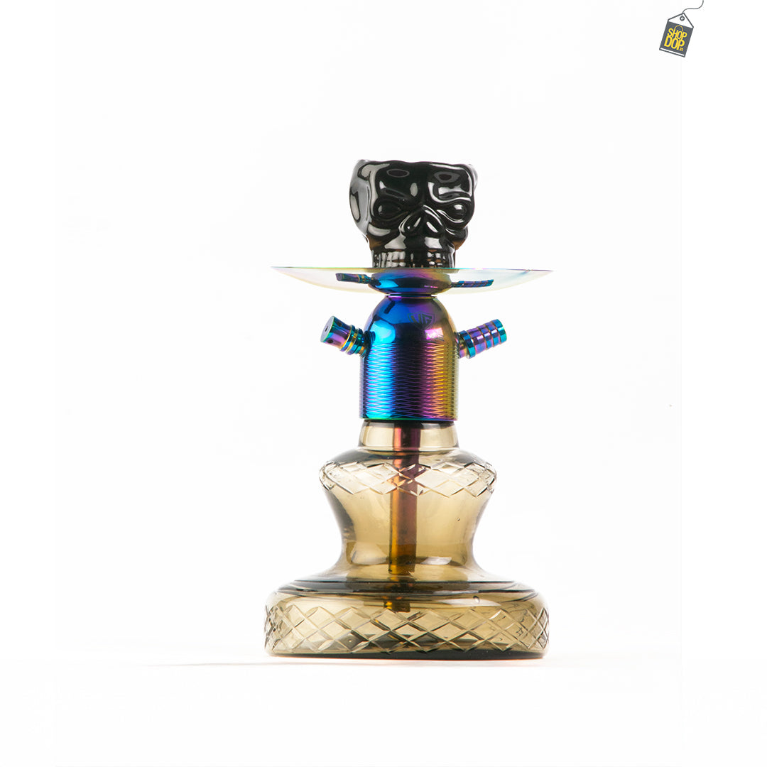 Noddy Hookah - Rainbow Stem / Grey Carafe Base