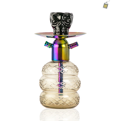 Noddy Hookah - Rainbow Stem / Grey Base