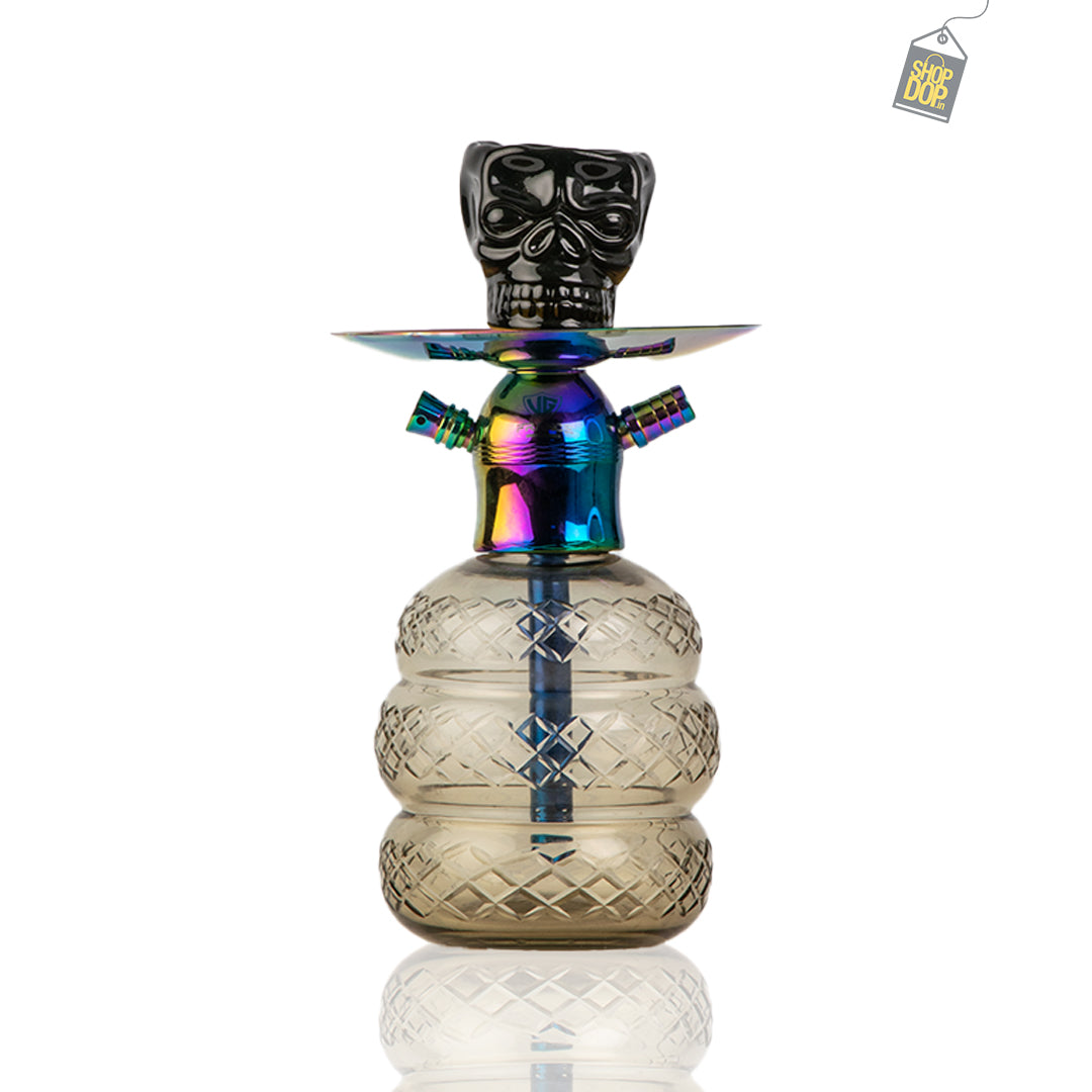 Noddy Hookah - Rainbow Stem / Grey Base