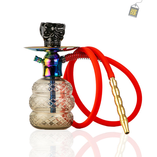 Noddy Hookah - Rainbow Stem / Grey Base