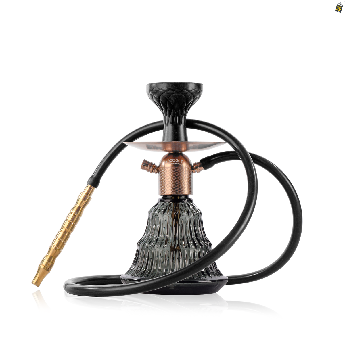 Noddy Trigon Hookah - Bronze Stem / Emerald Green Base
