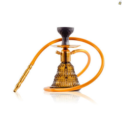 Noddy Trigon Hookah - Gold Stem / Grey Base