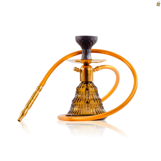 Noddy Trigon Hookah - Gold Stem / Grey Base
