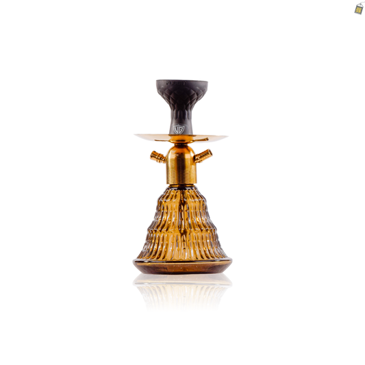 Noddy Trigon Hookah - Gold Stem / Grey Base