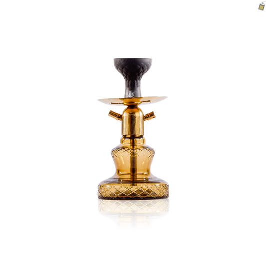 Noddy Hookah - Gold Stem / Grey Carafe Base