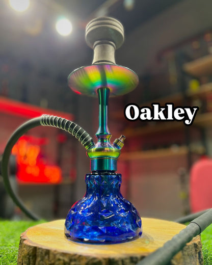 COCOYAYA Oakley Hookah (Conquer Series) - Rainbow Stem (Blue Base)