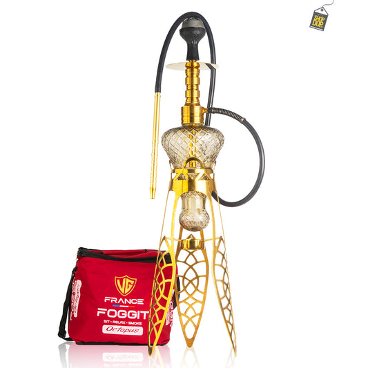 Octopus Hookah with Bag - Golden