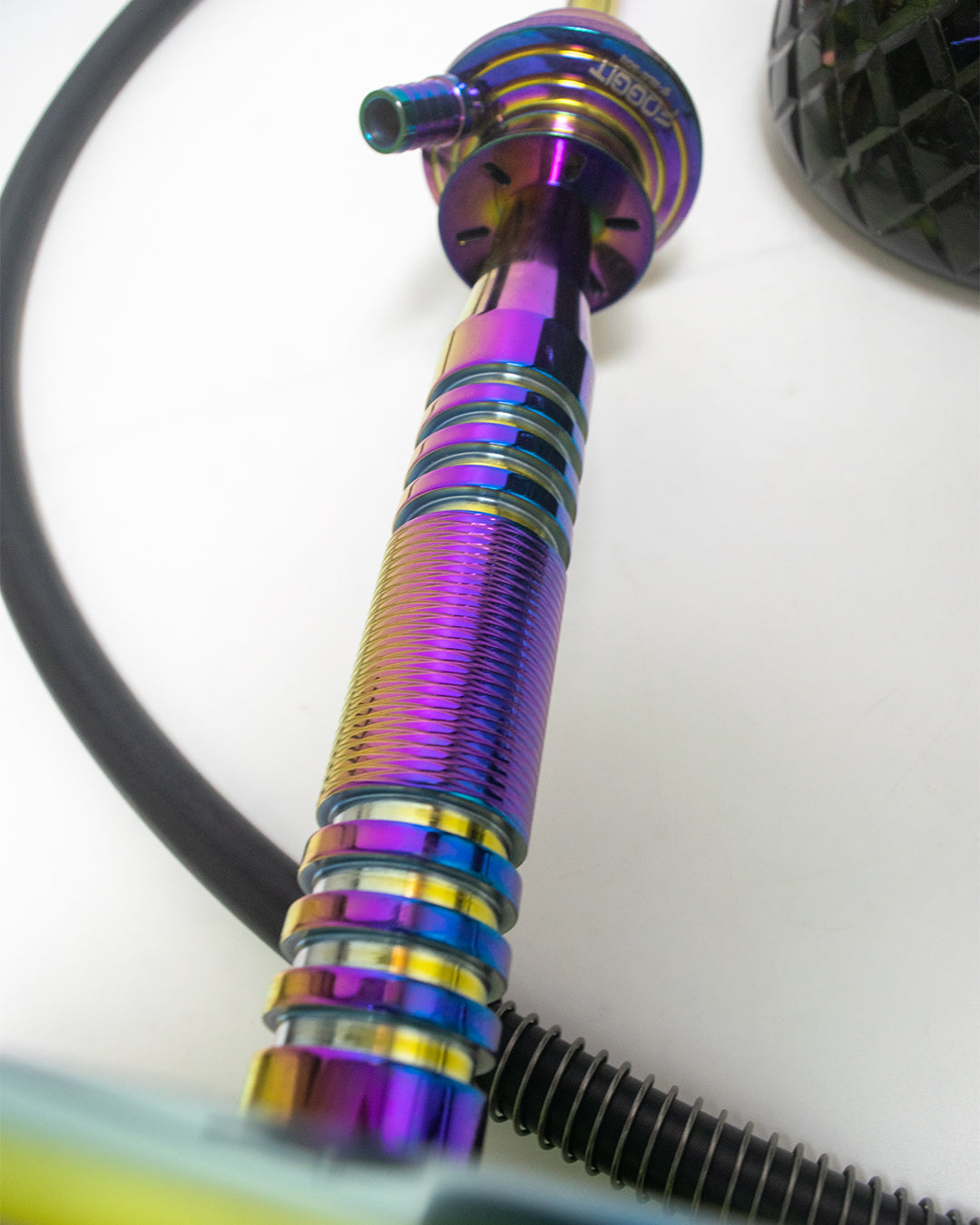 Pablo Hookah with Bag - Black Base / Rainbow Stem