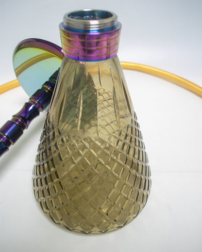 Pablo L5 Hookah with Bag - Grey Base / Rainbow Stem