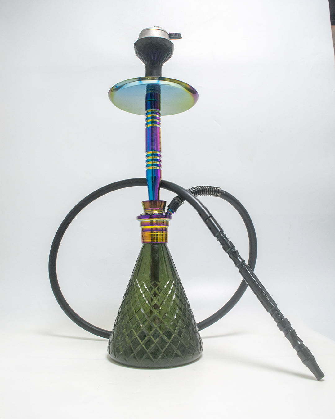 Pablo Hookah with Bag - Black Base / Rainbow Stem