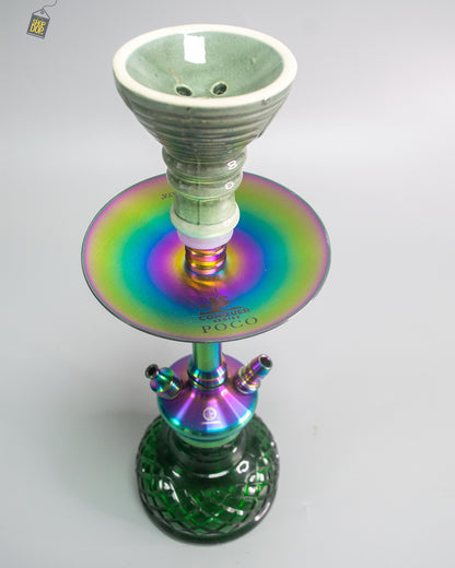 COCOYAYA Poco Hookah (Conquer Series) - Rainbow Stem / Green Base