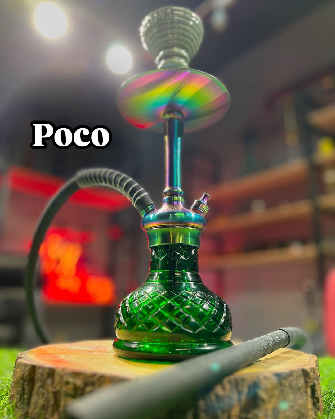 COCOYAYA Poco Hookah (Conquer Series) - Rainbow Stem / Green Base