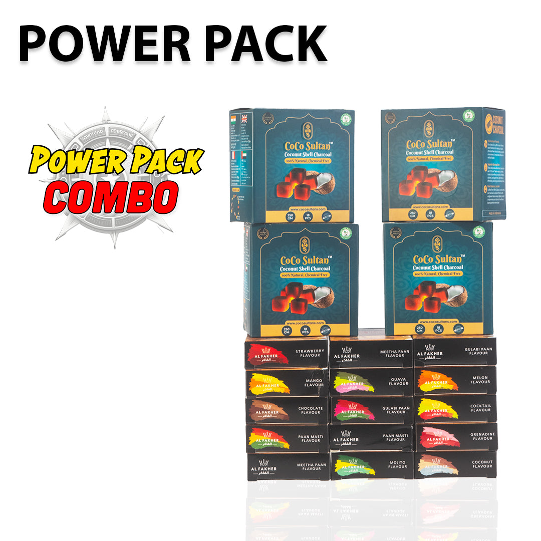 Power Pack Combo at Rs 1850/- (Al Fakher 15 Flavors + 1 kg Coal)