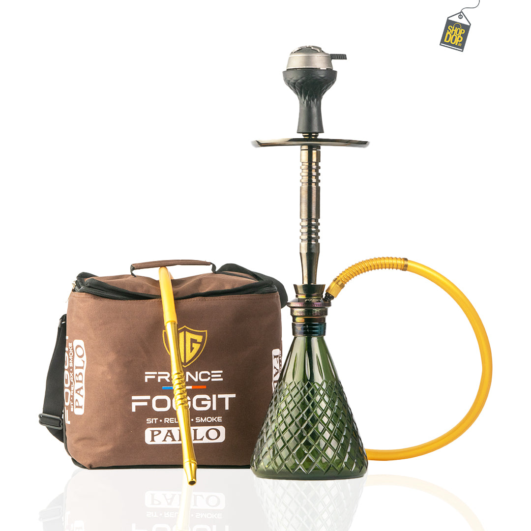 Pablo L2 Hookah with Bag - Green Base / Black Stem