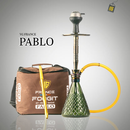 Pablo L2 Hookah with Bag - Green Base / Black Stem