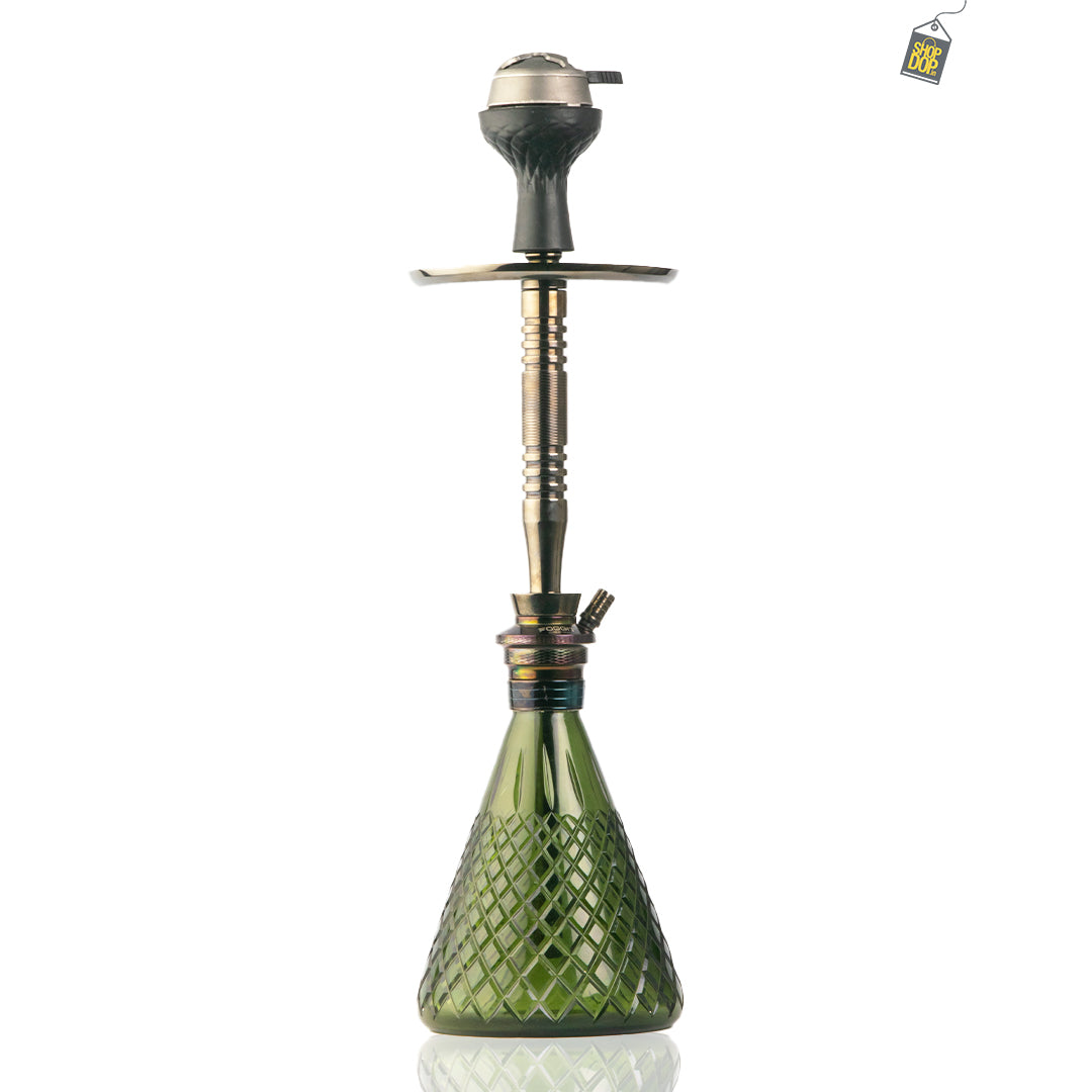 Pablo L2 Hookah with Bag - Green Base / Black Stem