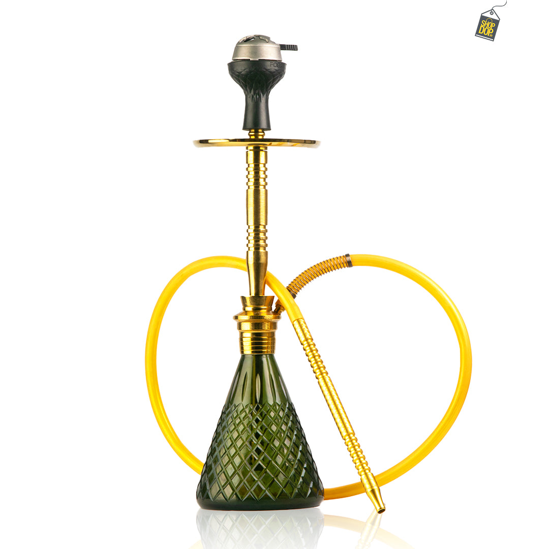 Pablo L2 Hookah with Bag - Green Base / Golden Stem