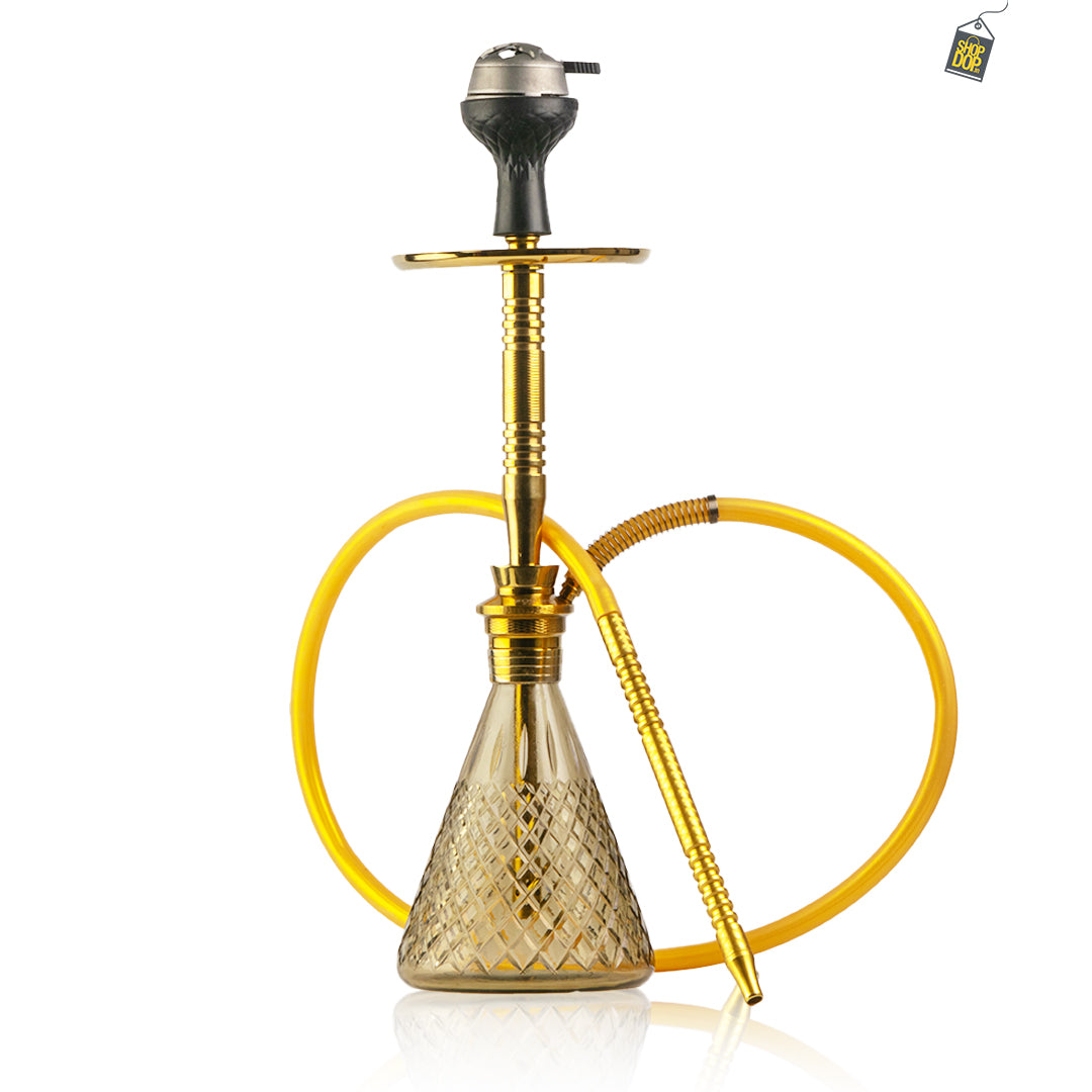 Pablo L2 Hookah with Bag - Grey Base / Golden Stem