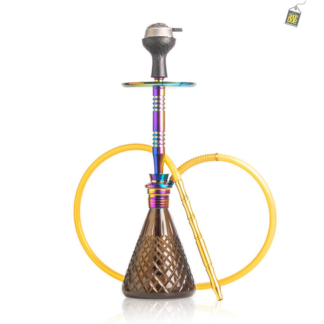 Pablo L2 Hookah with Bag - Black Base / Rainbow Stem