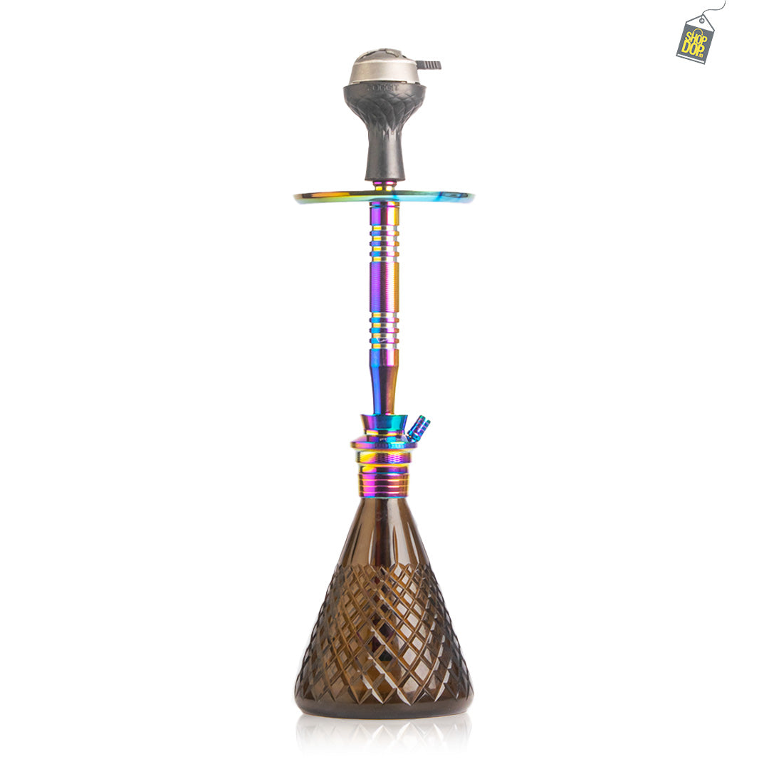 Pablo L2 Hookah with Bag - Black Base / Rainbow Stem