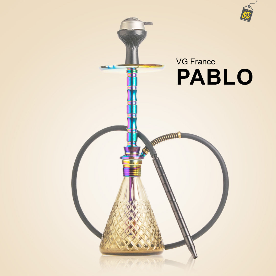 Pablo L2 Hookah with Bag - Grey Base / Rainbow Stem