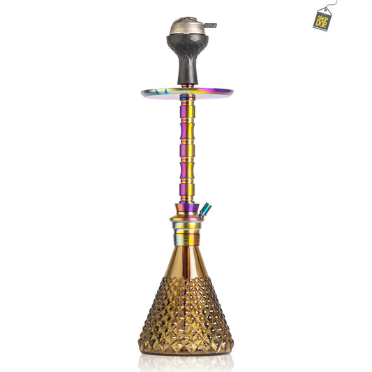 Pablo L5  Hookah with Bag - Brown Base / Rainbow Stem
