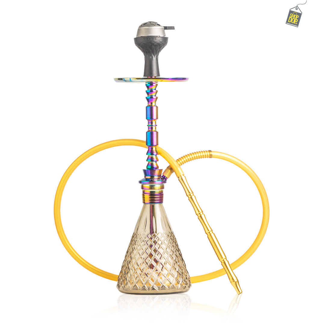 Pablo R1 Hookah with Bag - Grey Base / Rainbow Stem