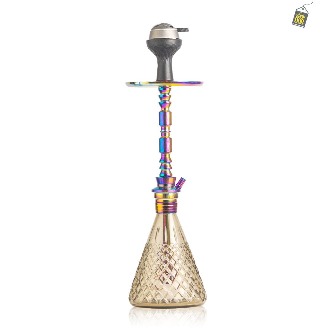 Pablo R1 Hookah with Bag - Grey Base / Rainbow Stem