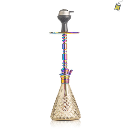 Pablo R1 Hookah with Bag - Grey Base / Rainbow Stem