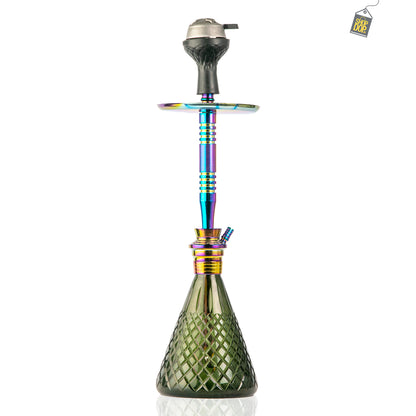 Pablo L2 Hookah with Bag - Green Base / Rainbow Stem