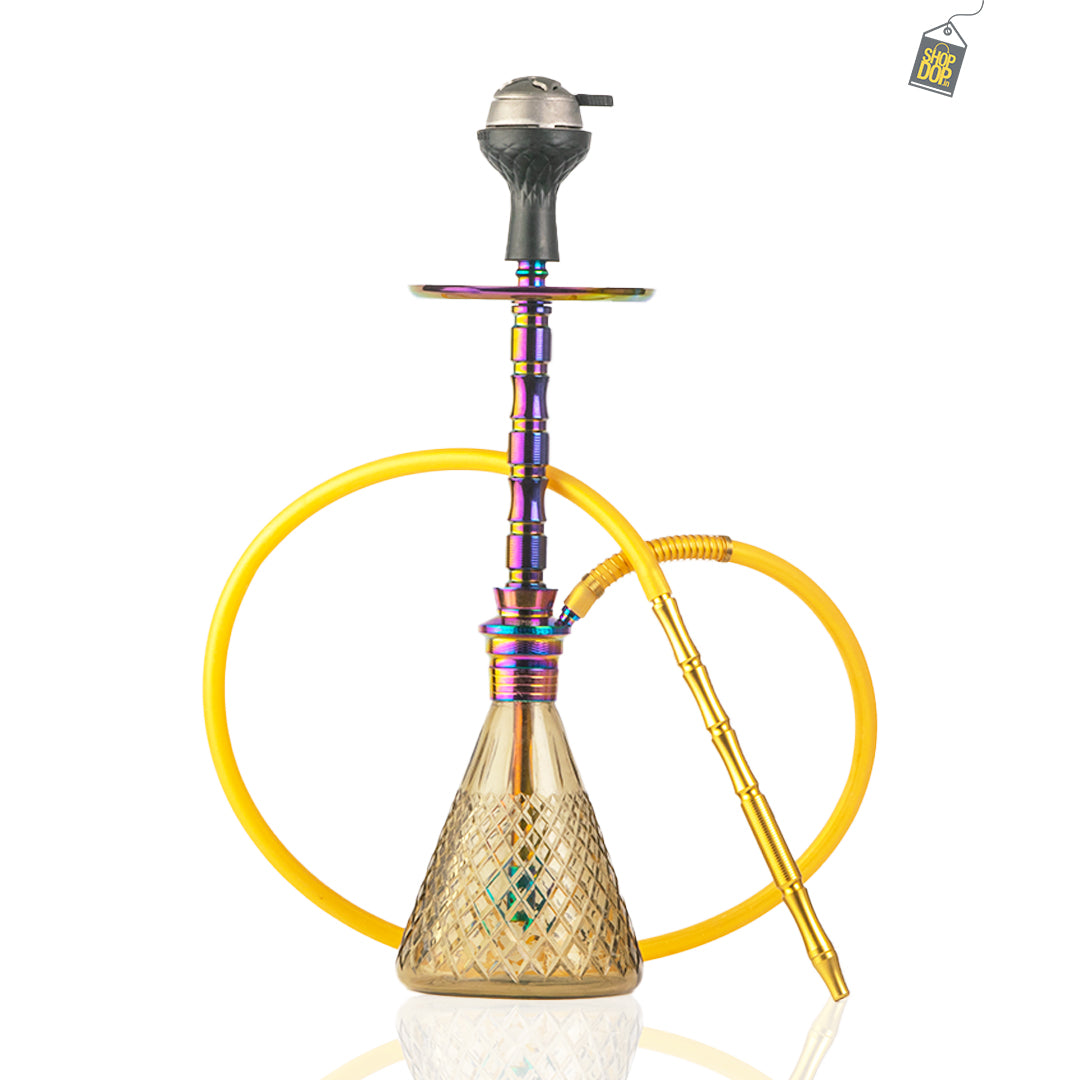 Pablo L5 Hookah with Bag - Grey Base / Rainbow Stem